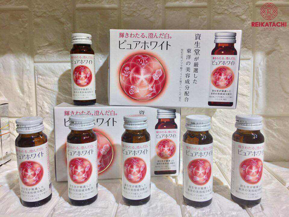 【HCM Date T06.2023】Nước uống trắng da shiseido pure white hộp 10 lọ x 50ml best seller Nhật Bản