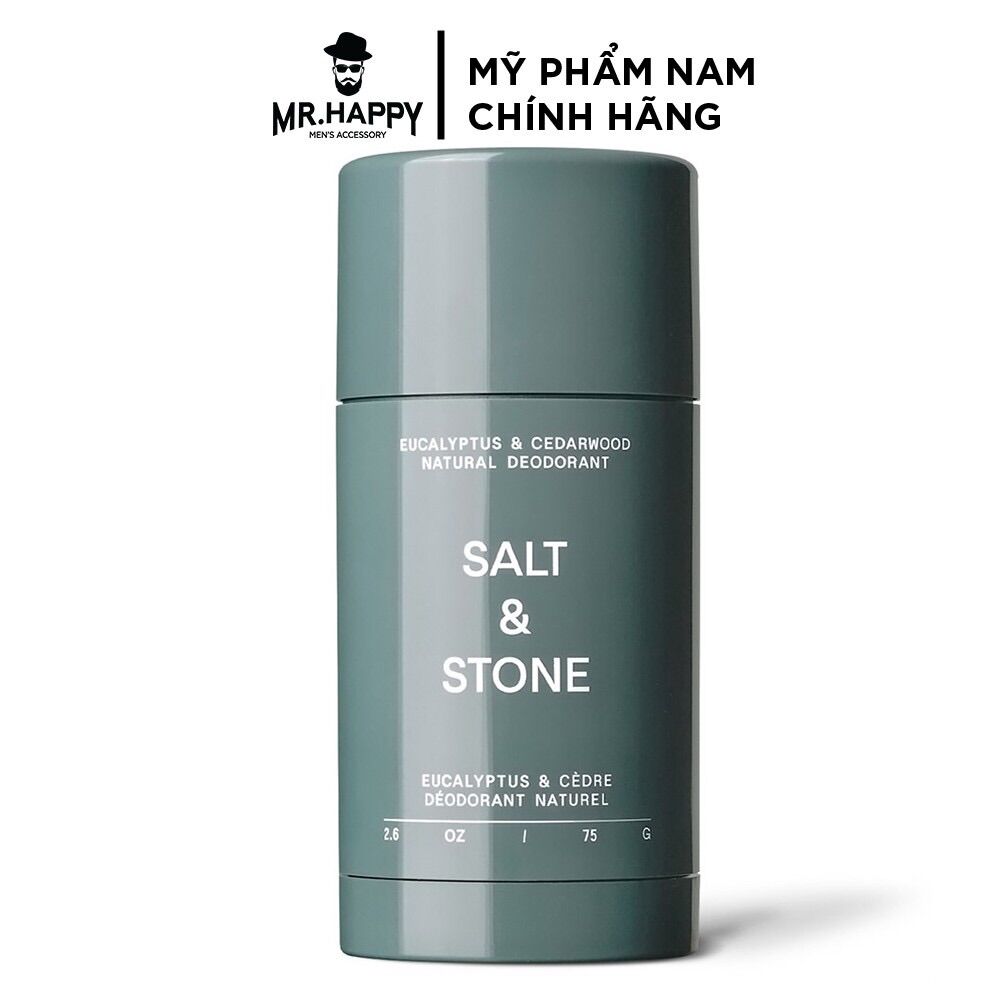 Lăn khử mùi Salt&Stone Eucalyptus & Cedarwood Natural Deodorant 75g