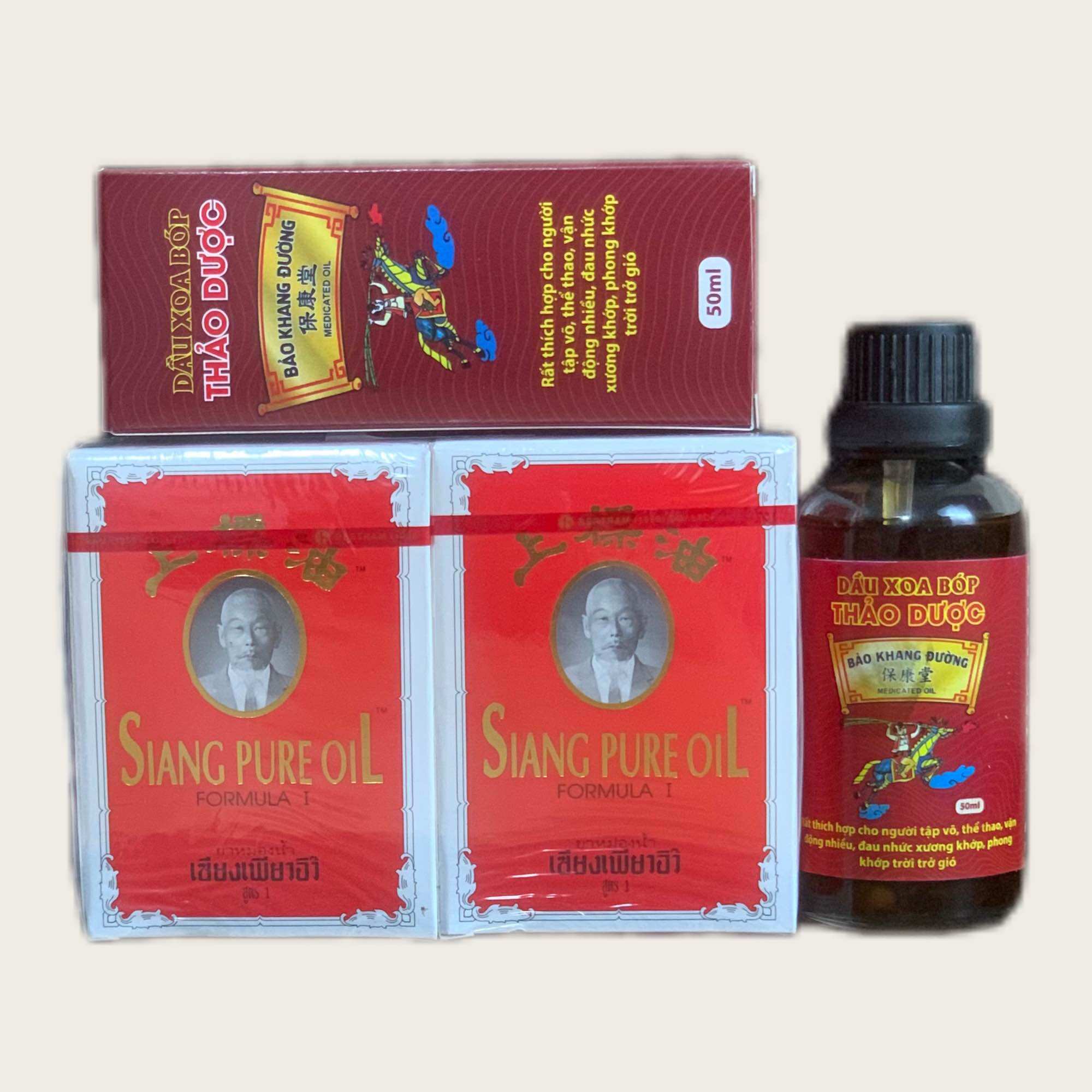 Combo 1 lốc dầu thái đỏ 7cc và Dầu Bảo Khang Đường 50ml