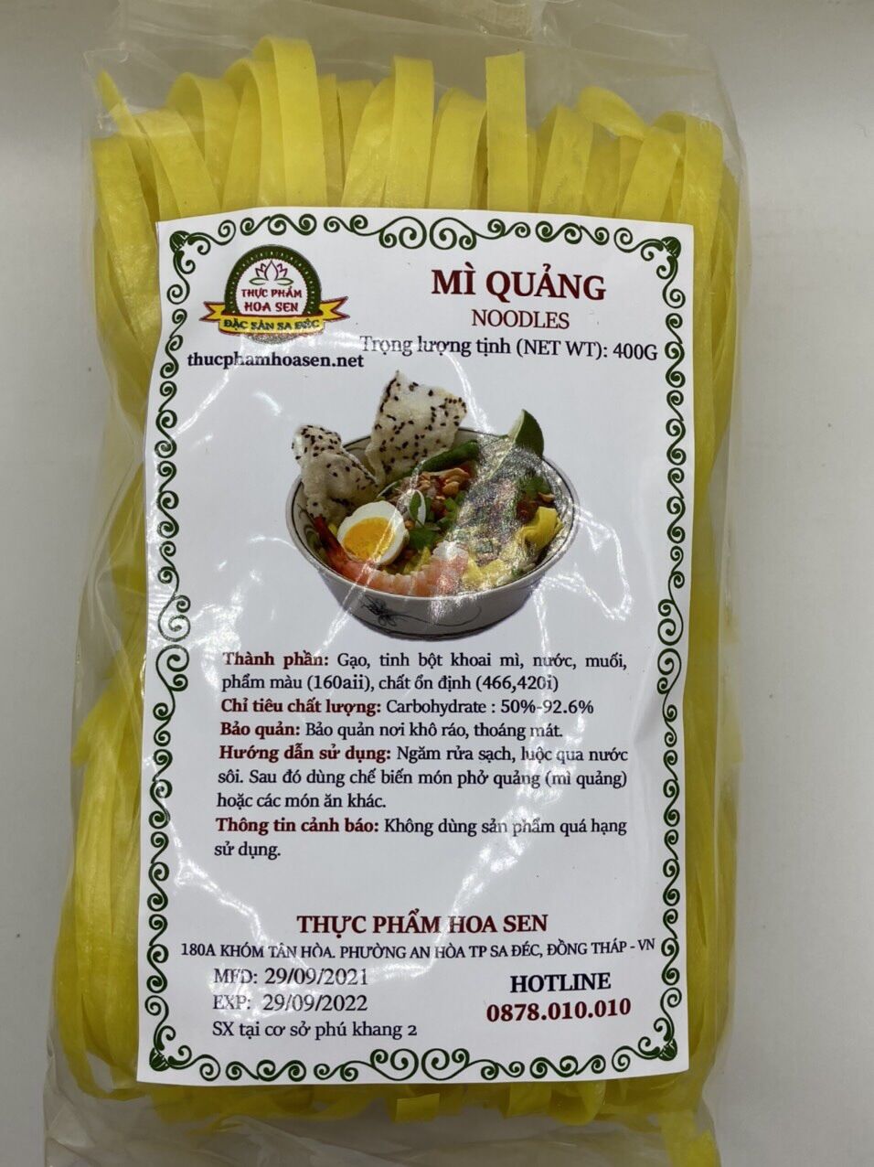 Mì quãng tươi sấy khô sa đéc