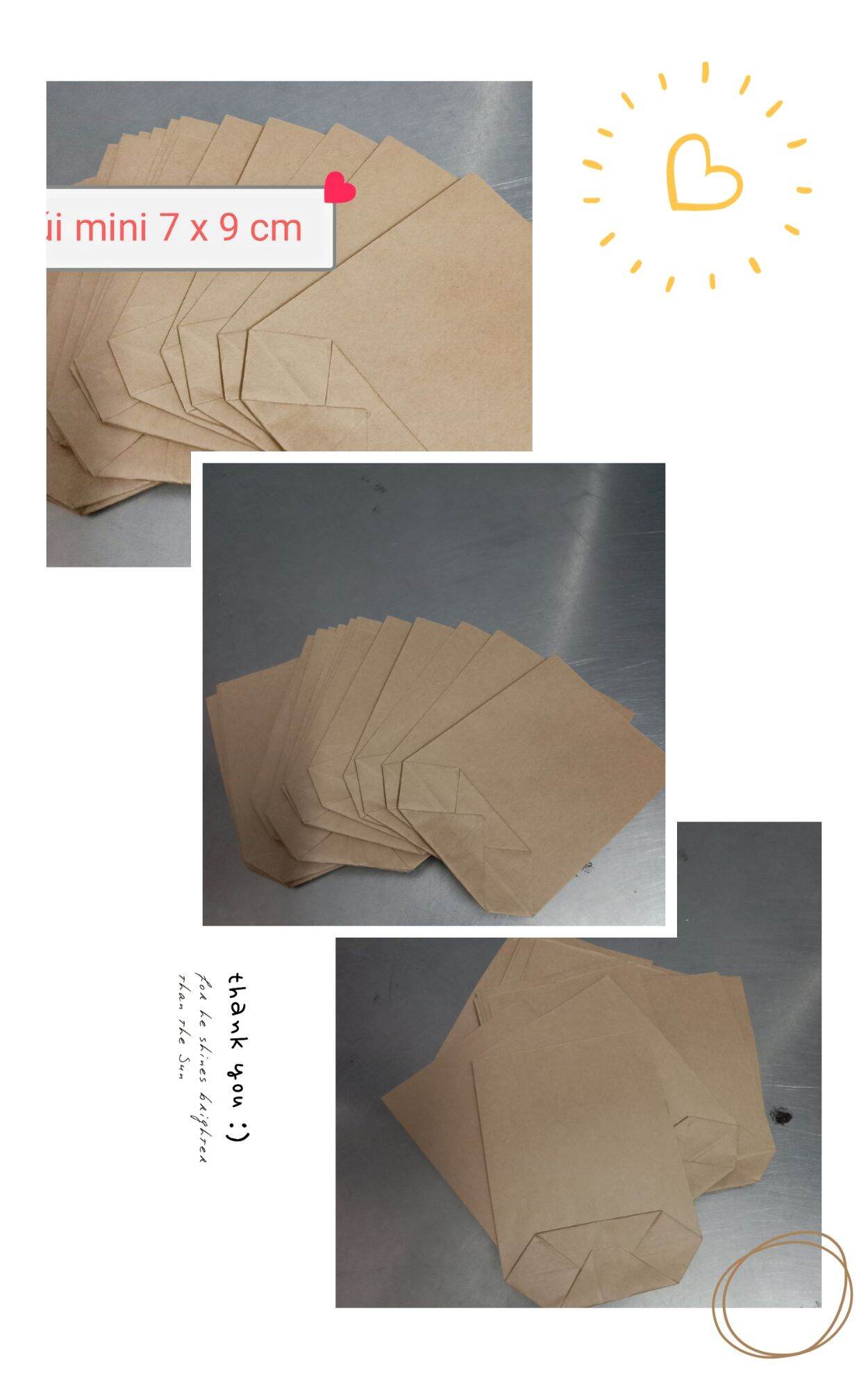 Combo 100 túi mini kraft Nhật 7 x 9 cm