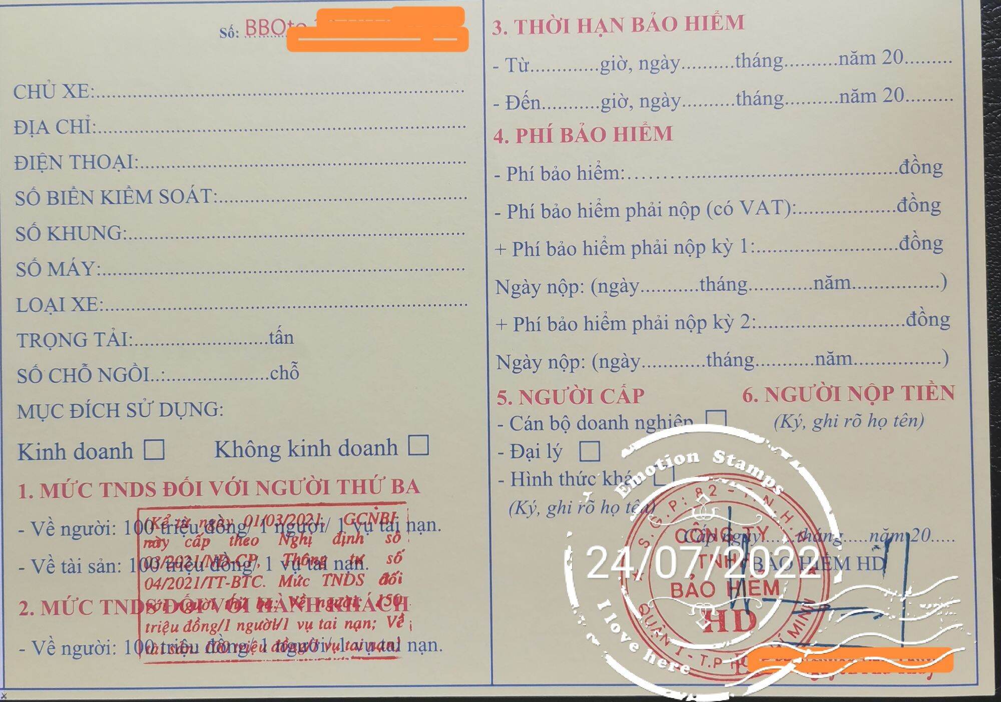 bảo hiểm tnds ô tô 6-11 chỗ