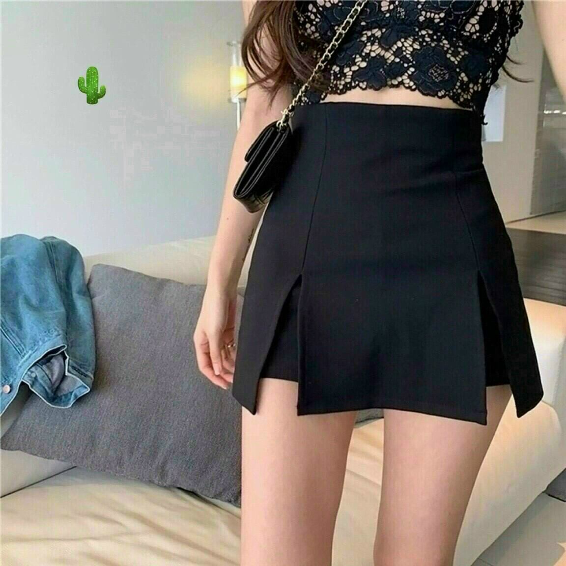 chân váy mini xẻ tà có size CV kiểu #pcut