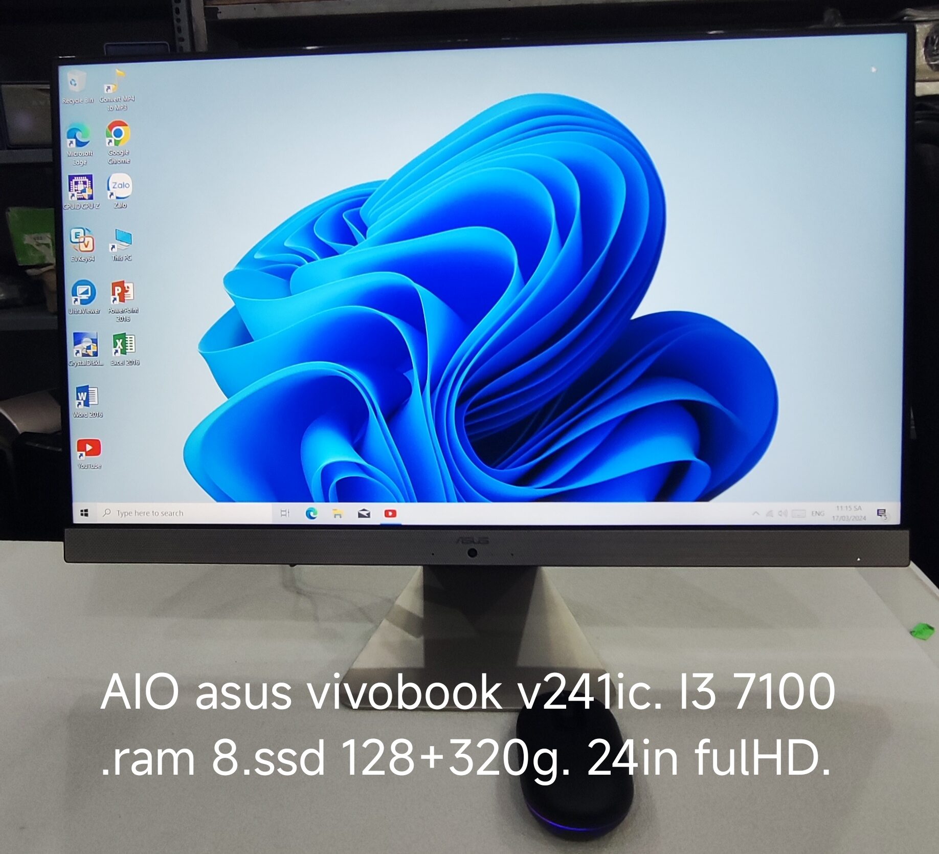 AIO Asus vivobook v241ic.Máy đẹp 98%.I3 7100.ram. 8.ssd 128+500g hdd