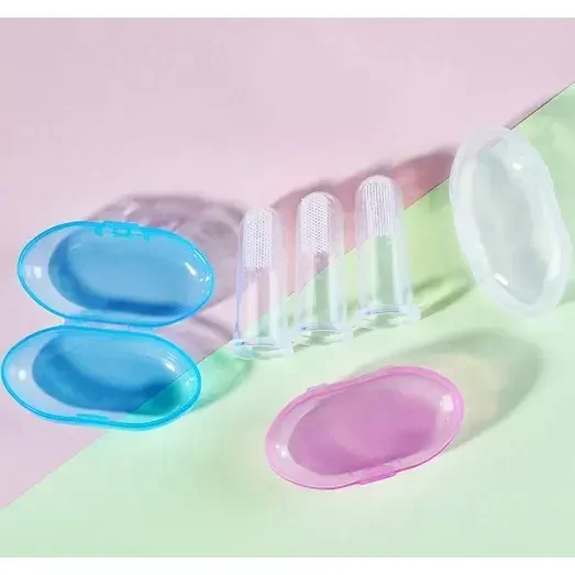 Dụng cụ tưa lưỡi, bàn chải đánh răng xỏ ngón làm từ silicon siêu mềm