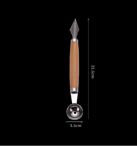 Muỗng Xúc Cầu Inox Hai Đầu Sáng Tạo Muỗng Hoa Quả Muỗng Kem Thanh Long Dưa Hấu Muỗng Xúc Thạch