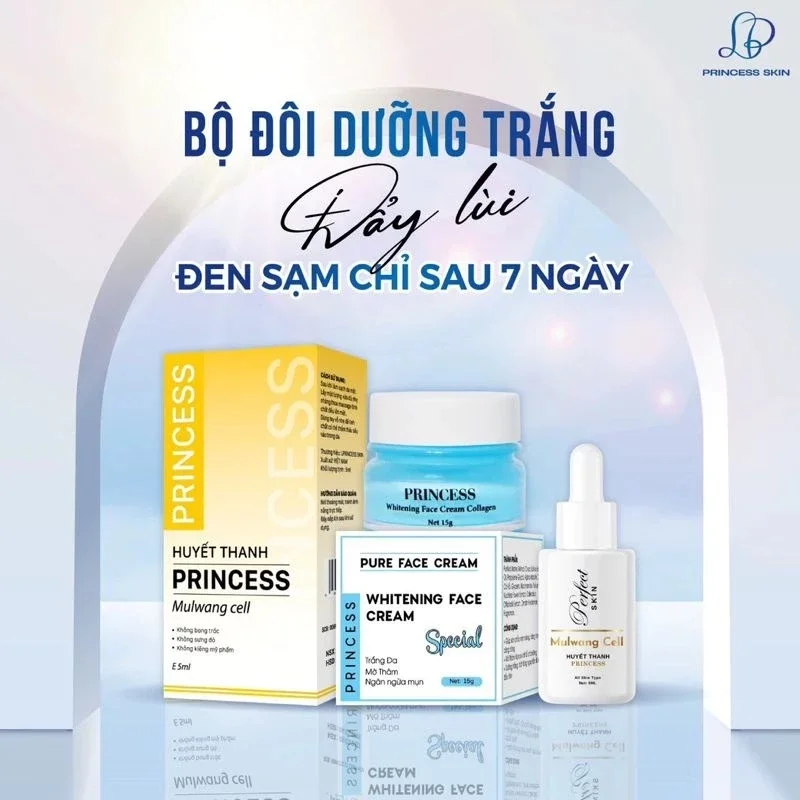 Combo gồm kem face princess và serum huyết thanh princess