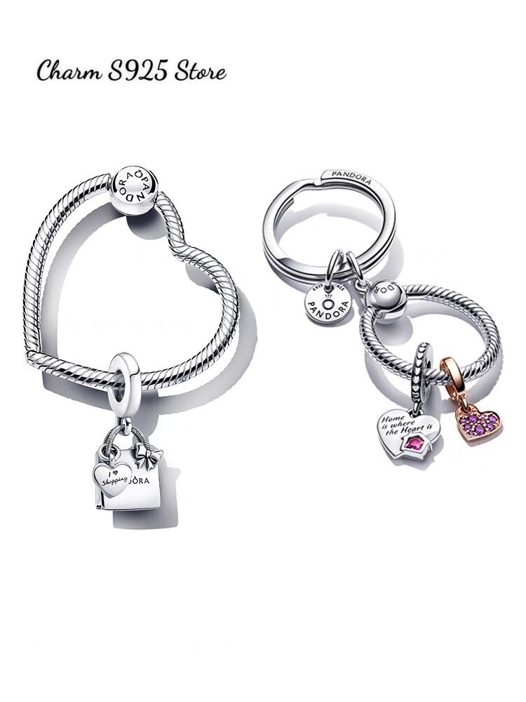 COMBO MẶT TIM PHỐI CHARM MẶT DÂY CHUYỀN BẠC S925 CAO CẤP