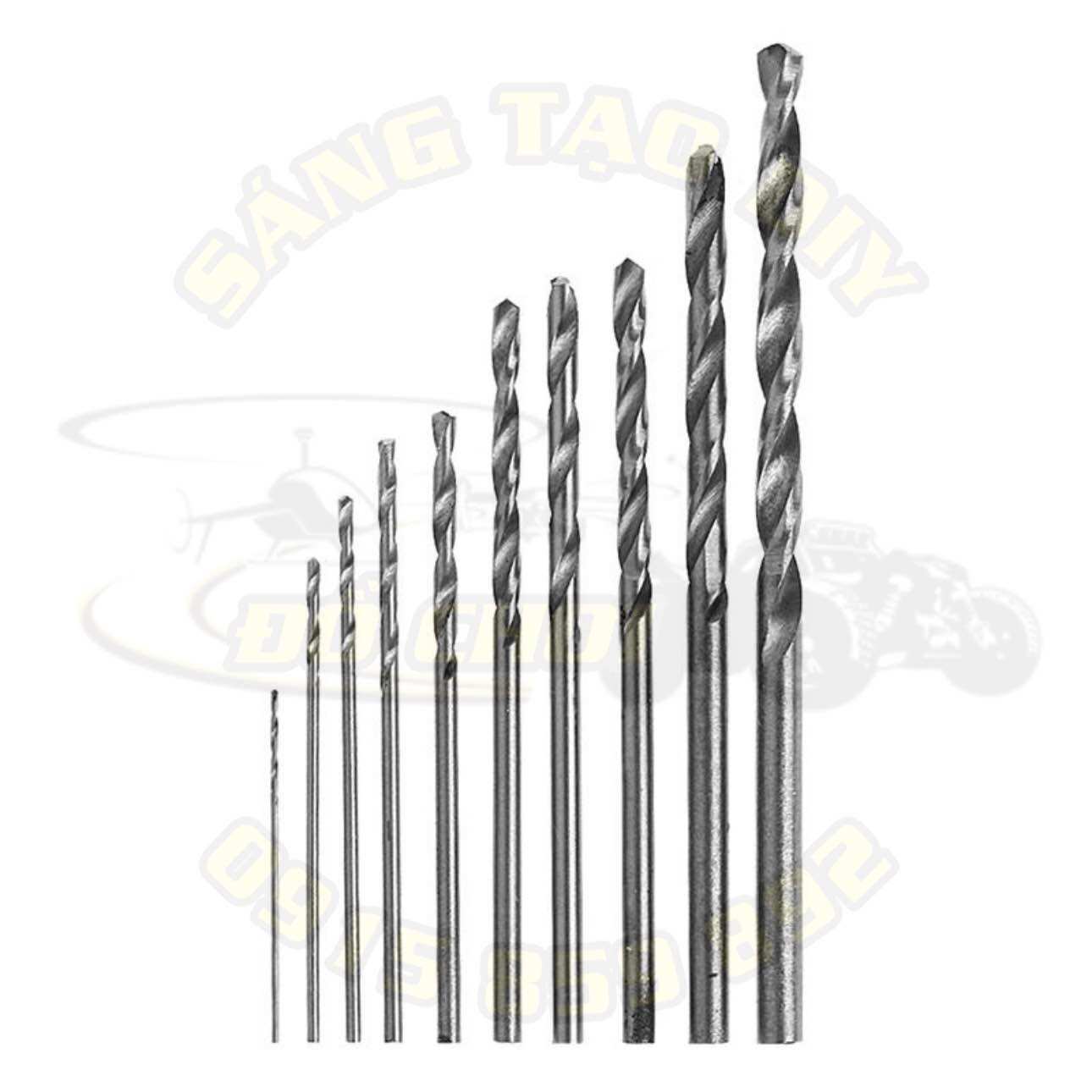 Bộ 10 mũi khoan mini HSS nhiều kích cỡ