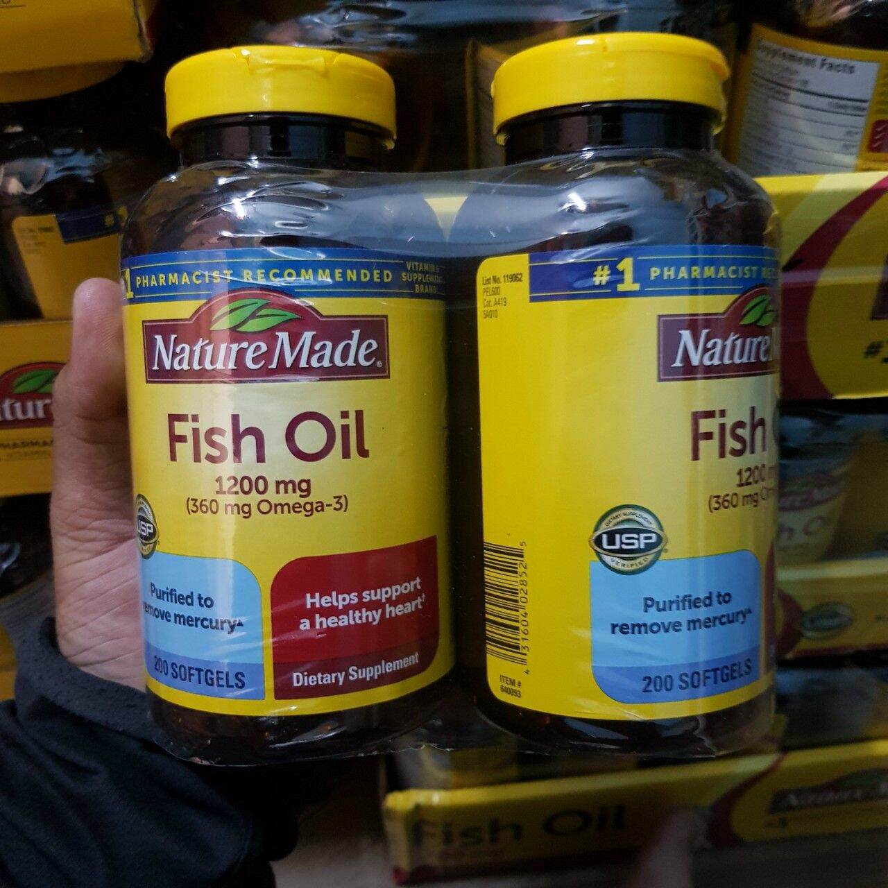 [Hcm]Dầu Cá Fish Oil Nature Made 200 Viên Bổ Mắt Nhập Khẩu Mỹ