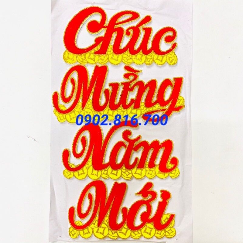 [HCM]Chữ HAPPY NEW YEAR 2021 - CHÚC MỪNG NĂM MỚI - MỪNG XUÂN XUÂN NHÂM DẦN bằng mouse phụ kiện trang trí tết