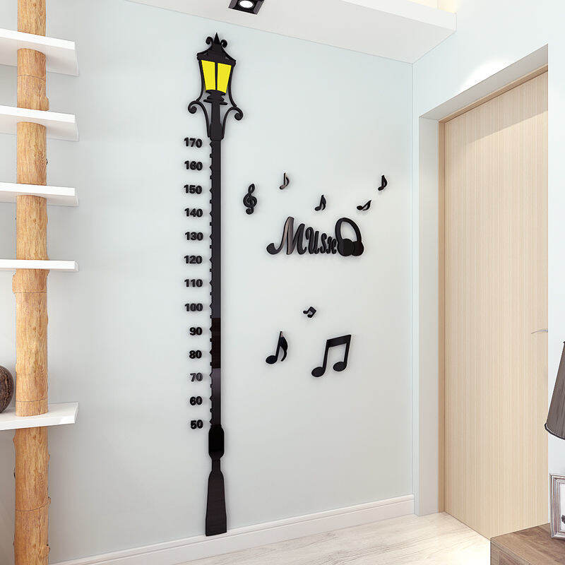 Tranh dán đo chiều cao hoạt hình, tranh dán trang trí tường trường mẫu giáo acrylic 3d lập thể, giấy dán tường chiều cao cho bé