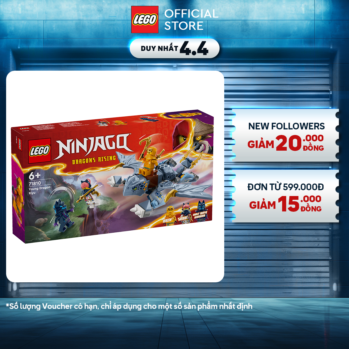 LEGO NINJAGO 71810 Đồ chơi lắp ráp Rồng con Riyu (132 chi tiết)