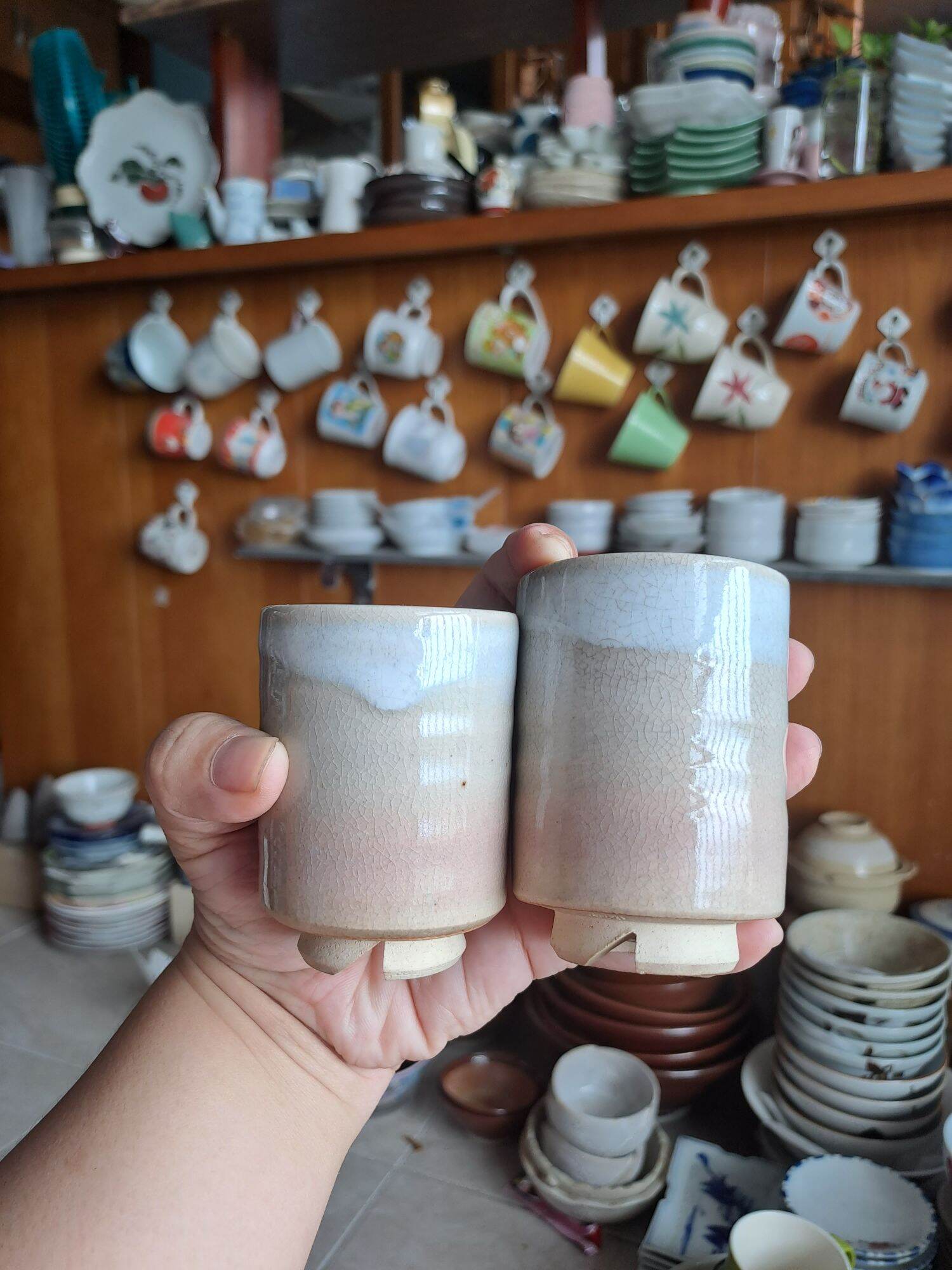 Ly cốc uống trà Hagi, cặp ly phu thê, Gốm sứ Nhật độc lạ 2hand