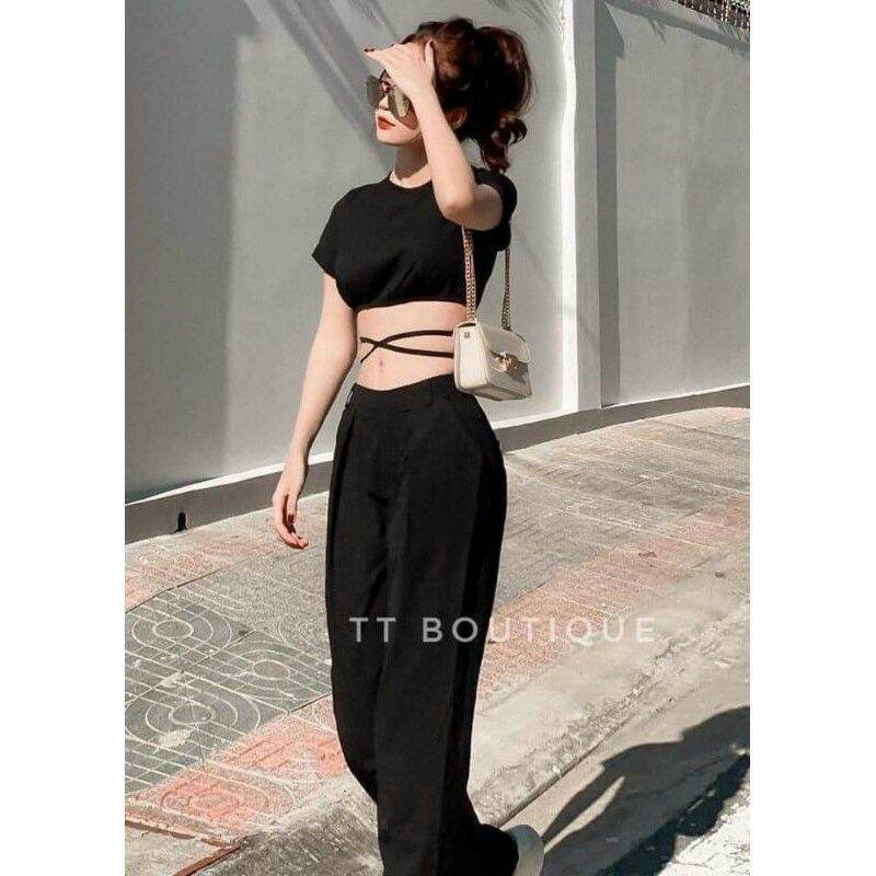 Áo crop top quấn eo siêu xịn xịn xò