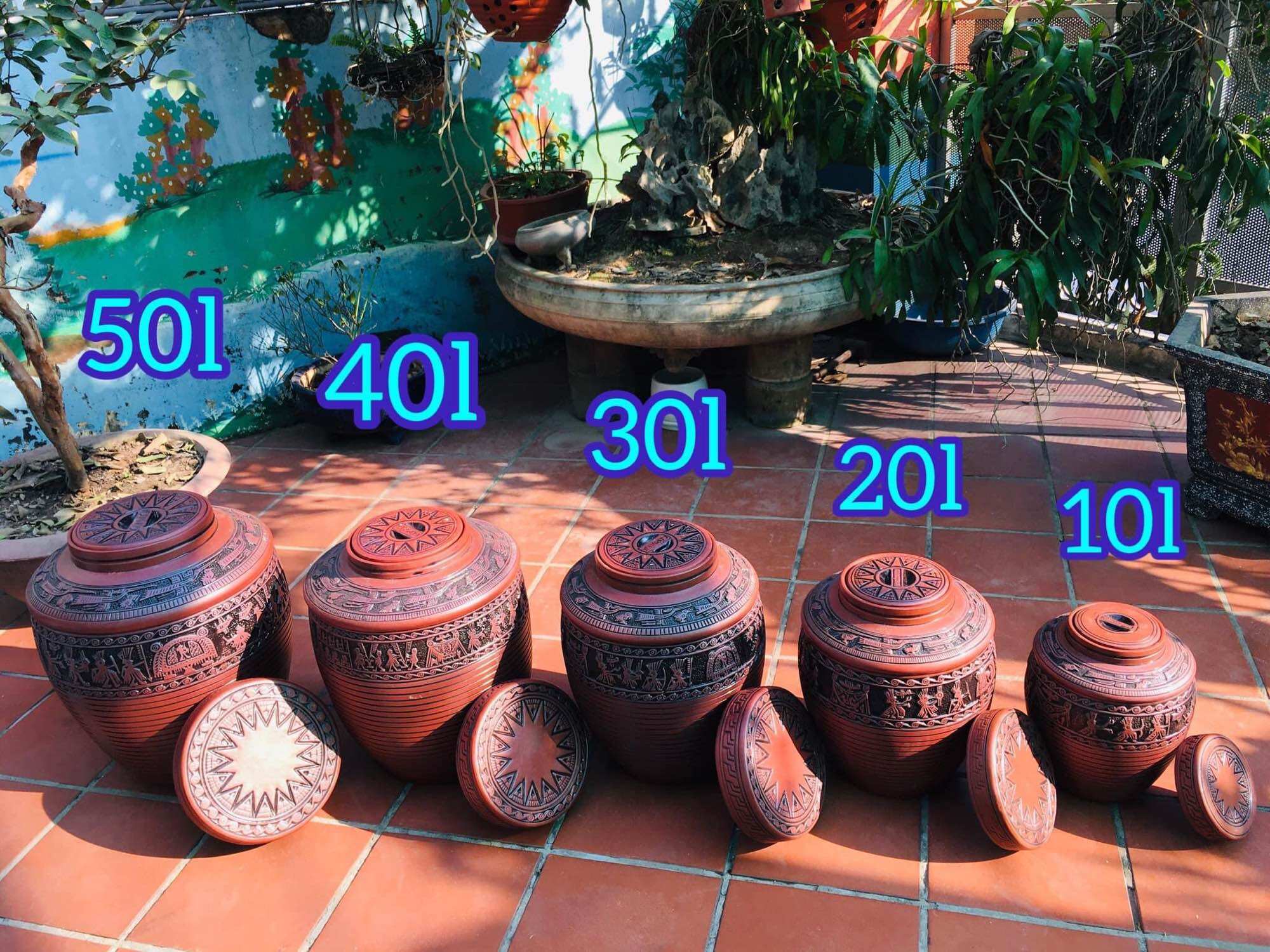 [Giá Nhà Lò] Chum sành ngâm rượu hoa văn trống đồng đủ cỡ