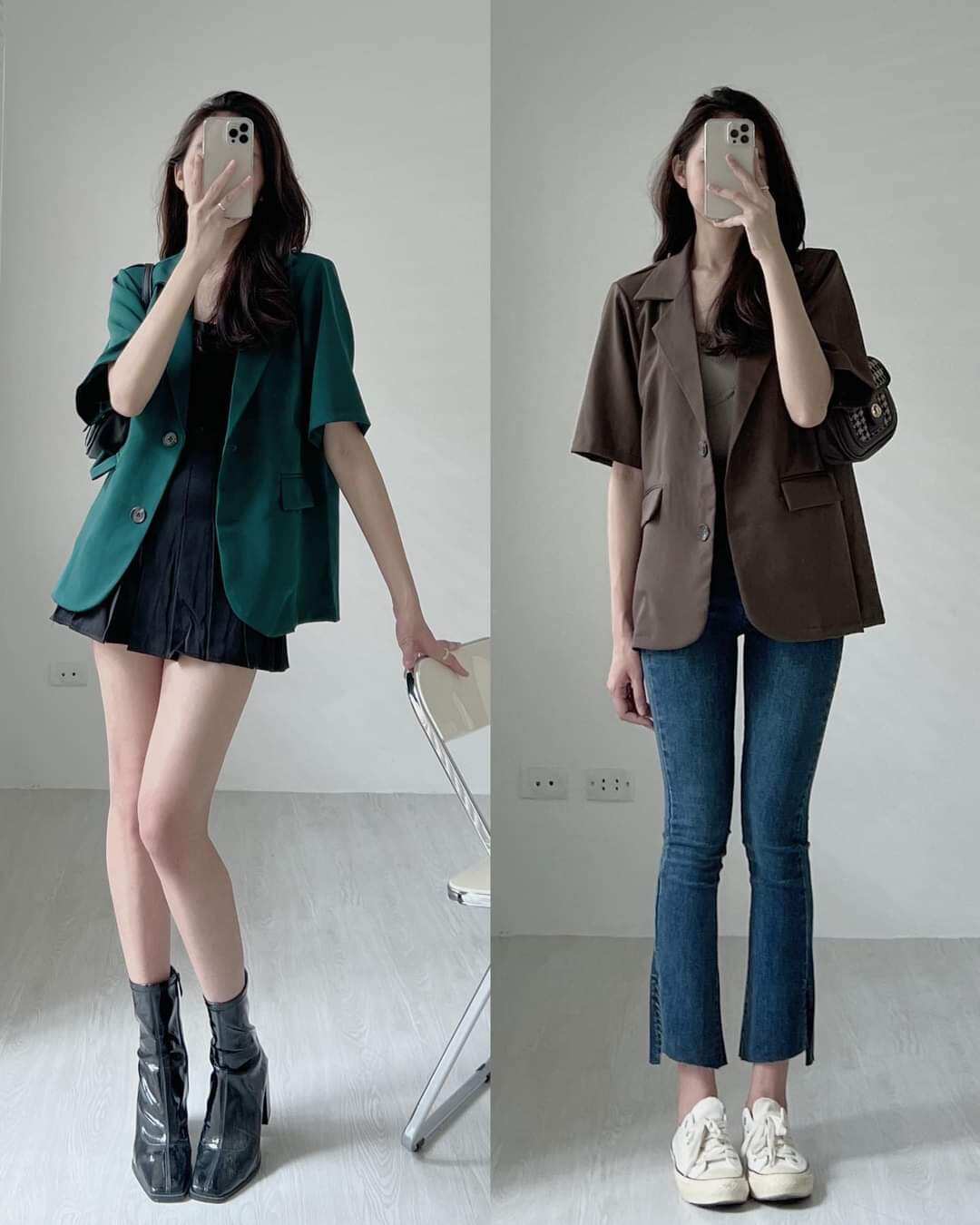 [Nhập RAISINGSTAR18, giảm 30k cho đơn 99k]ÁO KHOÁC BLAZER TAY CỘC 1 LỚP TRẺ TRUNG