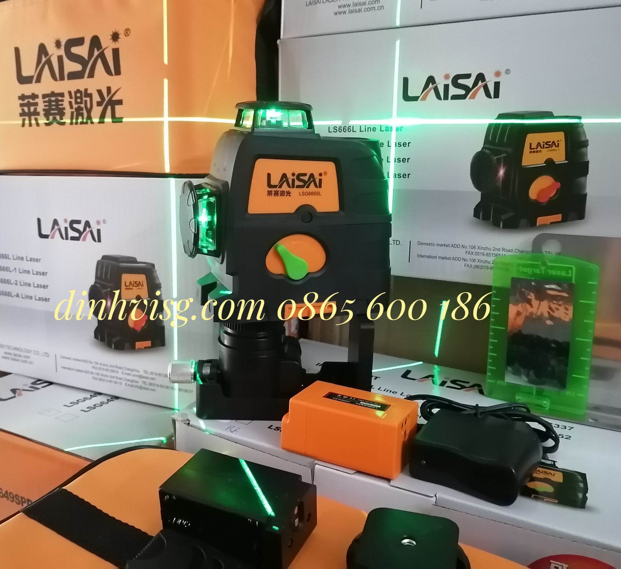 Máy laser 12 tia xanh treo tường  Laisai ( máy 3D) LSG666SL