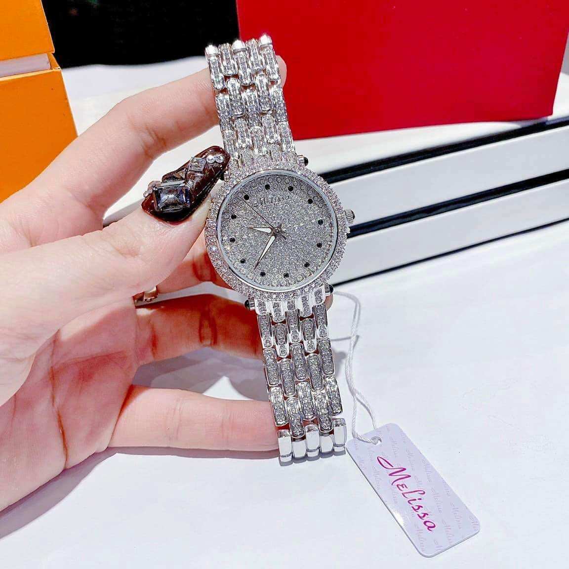 Đồng hồ nữ Melissa dây full đá mặt 36mm
