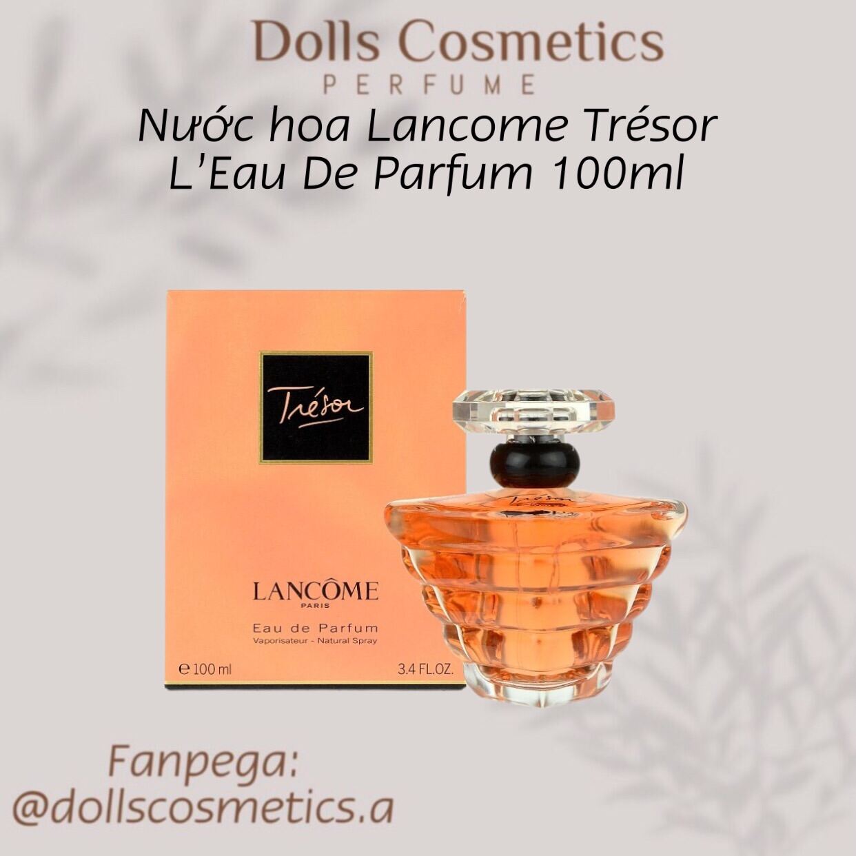 Nước Hoa Lancome Trésor L'Eau De Parfum 100Ml. ( Sản Phẩm Chính Hãng ) |  Lazada.Vn