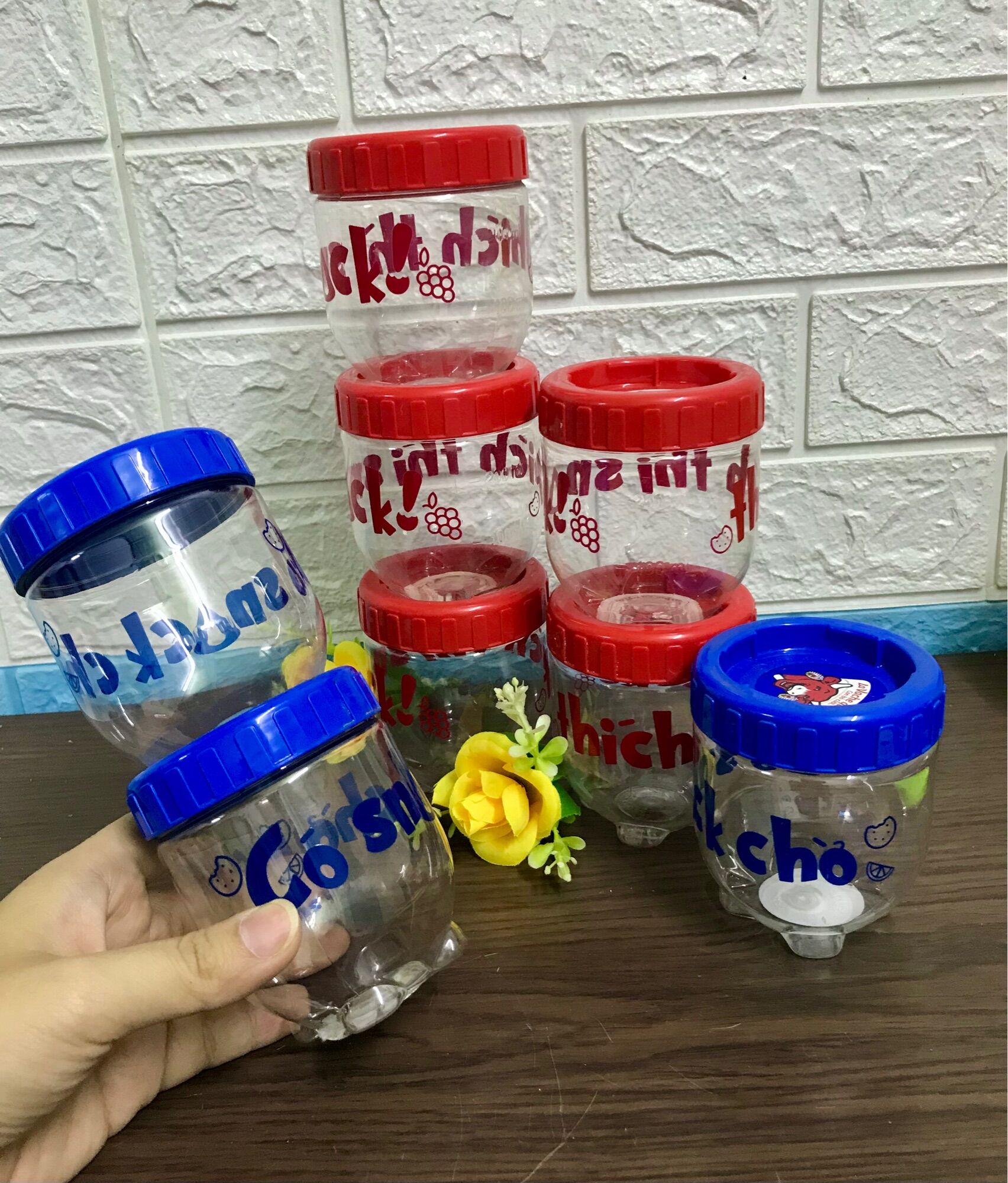 Combo 02 hũ đựng thực phẩm interlock - combo 02 hũ gia vị interlock - combo 02 hũ nhựa đựng gia vị, bánh kẹo - conbo 02 hộp đựng thực phẩm interlock