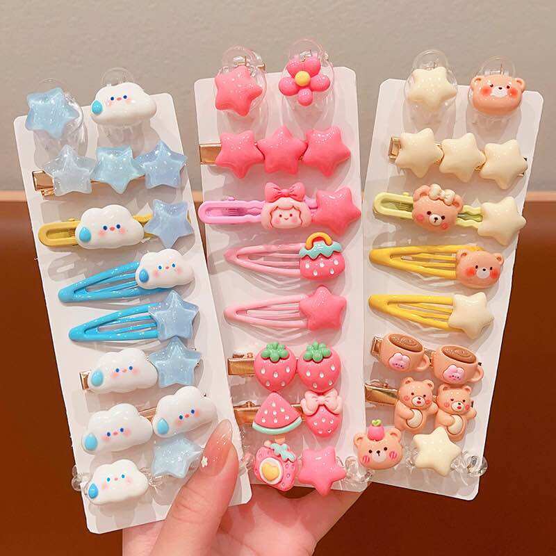 Set 9 chi tiết kẹp cột tóc dễ thương cho bé yêu
