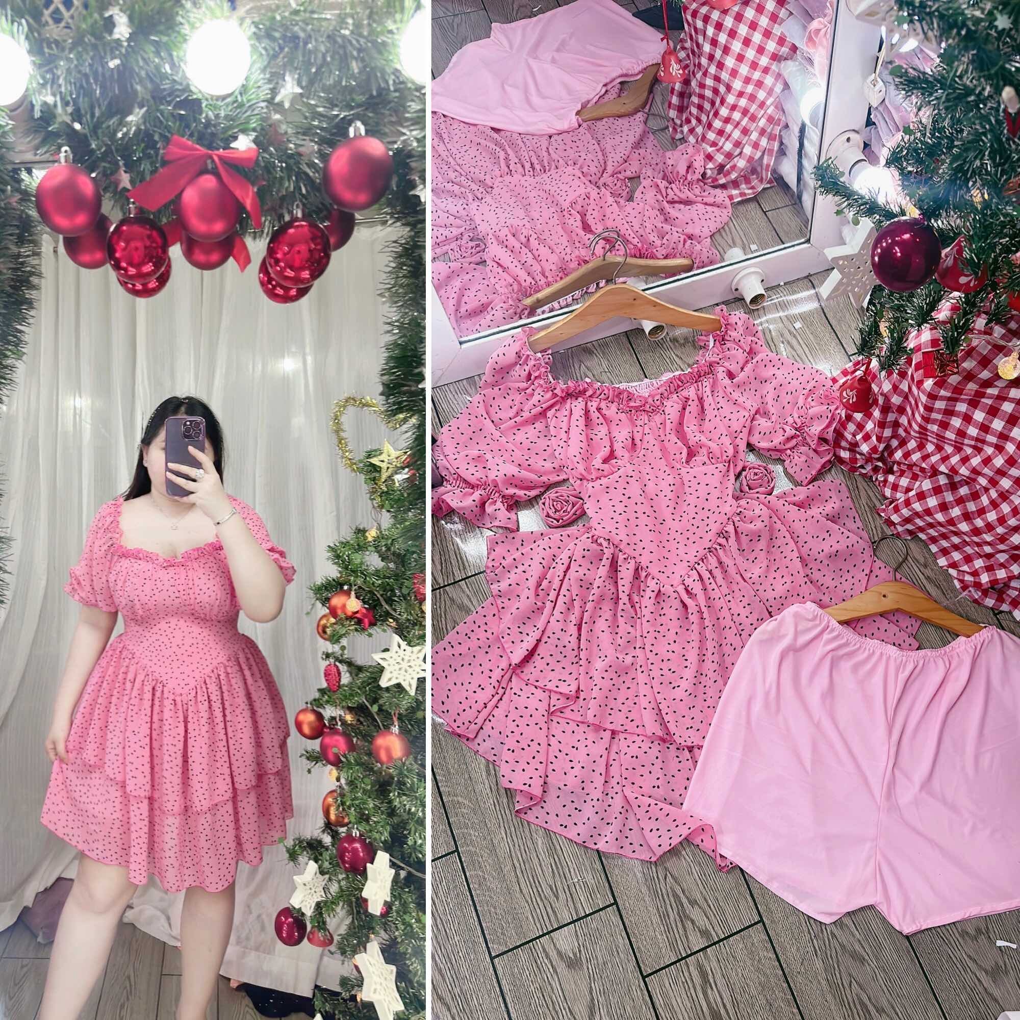 [Bigsize 60-85kg] Đầm cúp ngực tay ngắn (kèm 1 lót quần rời y hình)