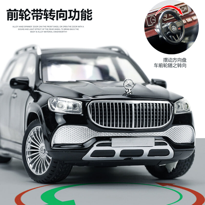 Mô Hình Xe Hơi Mercedes-Benz Maybach Gls600 Mô Hình Ô Tô Hợp Kim 1:24 Mô Phỏng Đồ Chơi Xe Việt Dã Kim Loại Bé Trai Nhỏ