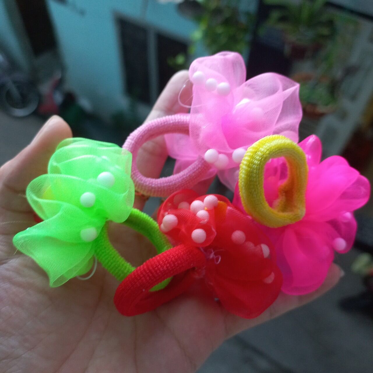 Một cặp cột tóc vải dễ thương cho bé (cột 3cm)