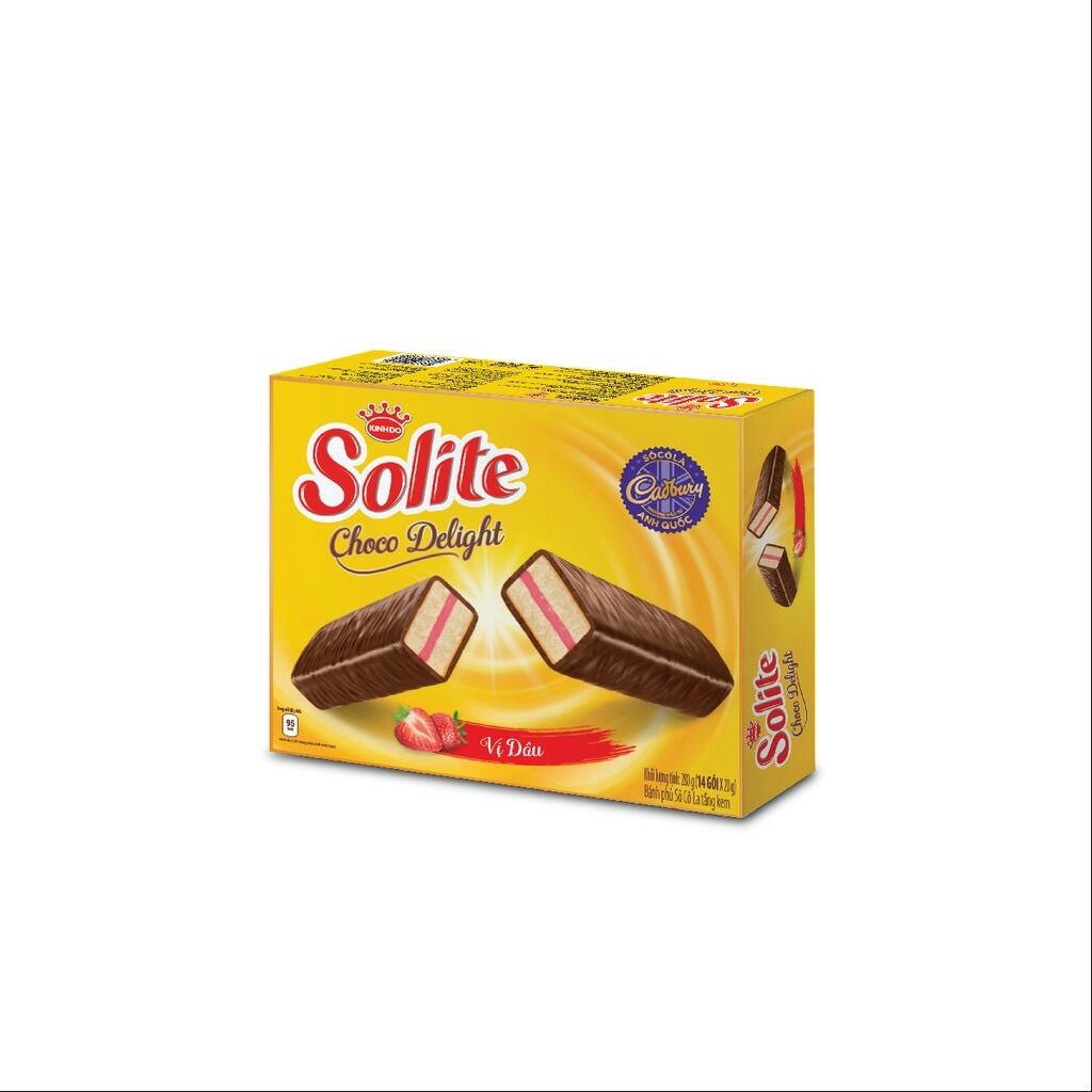 Combo 2 hộp solite tầng phủ socola vị dâu 280g