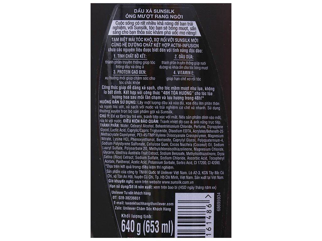 Dầu xả SUNSILK 640g