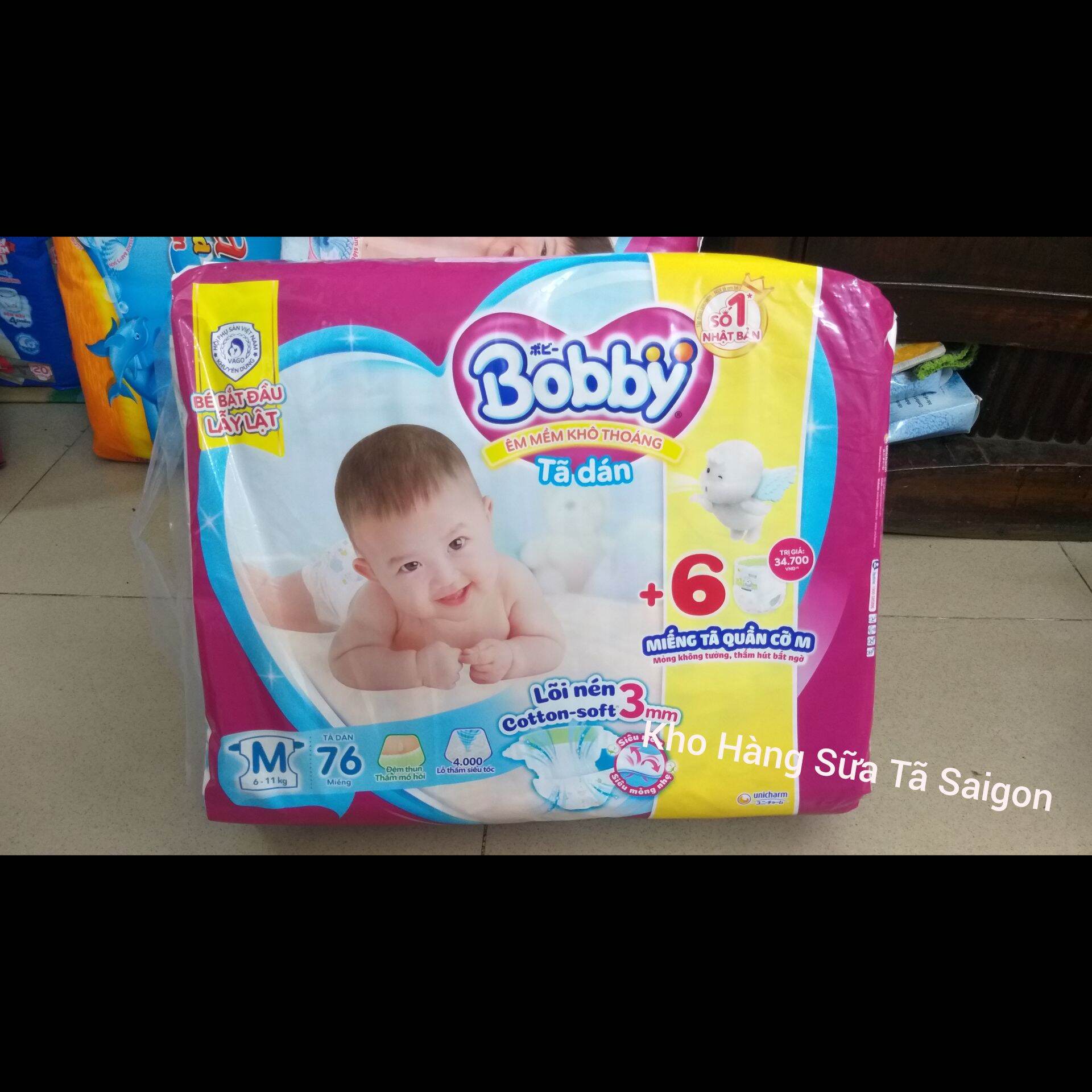 Tã Dán Bobby bịch cực Đại size :  NB S M L 2XL