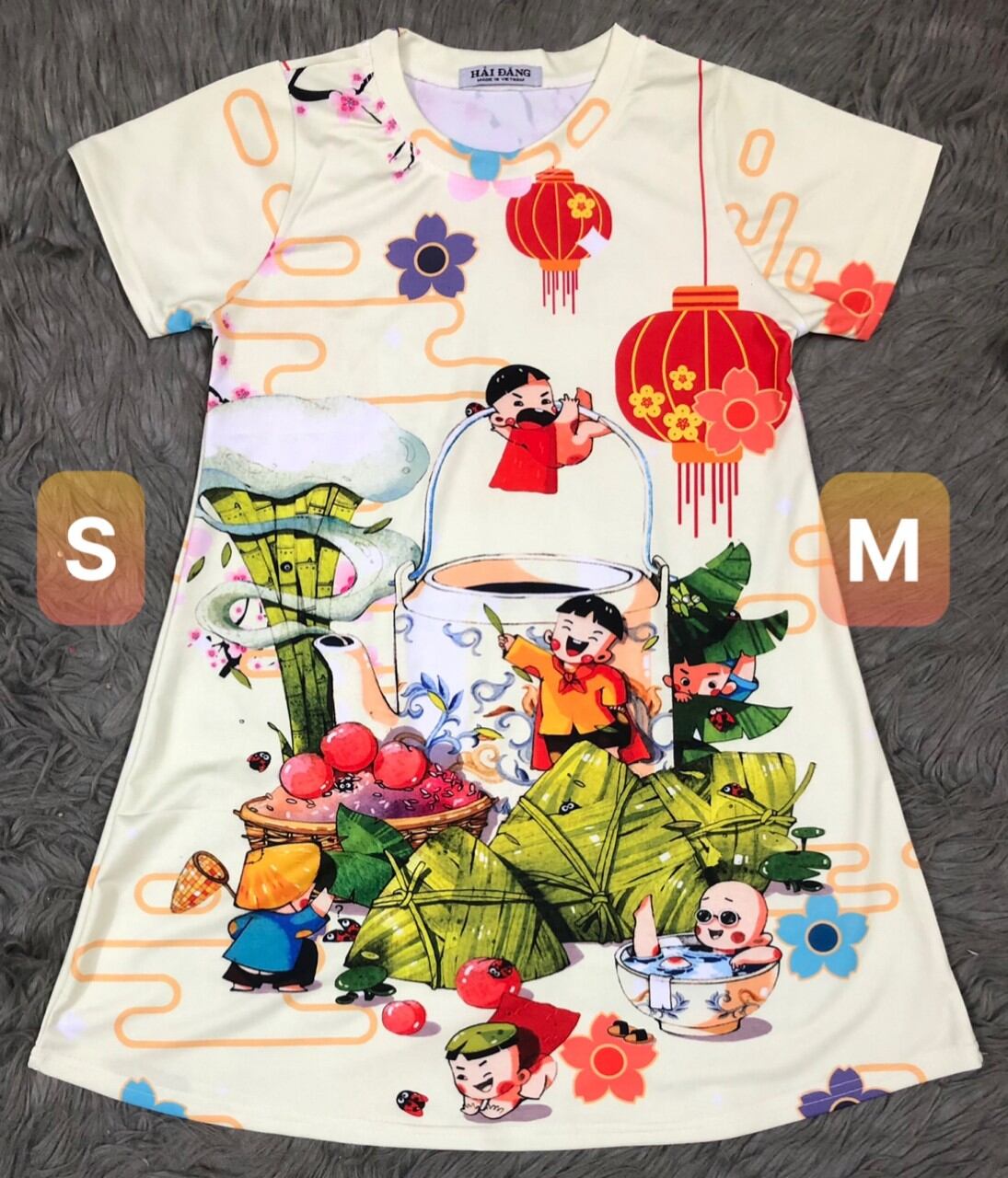 Đầm tết vay be gai