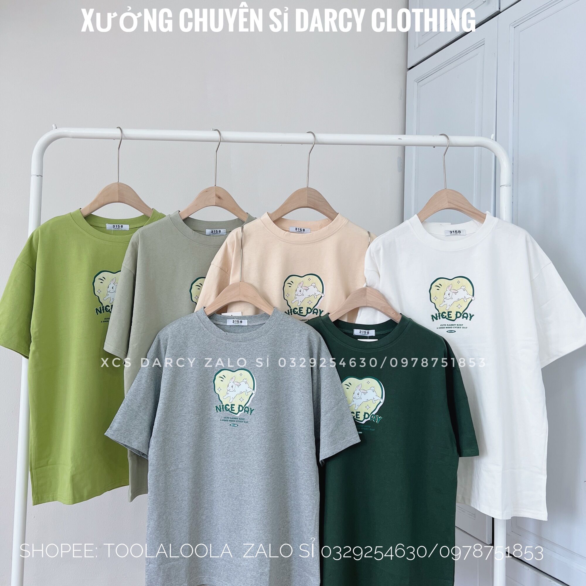 ÁO THUN 3158 thỏ nice day chất cotton khô