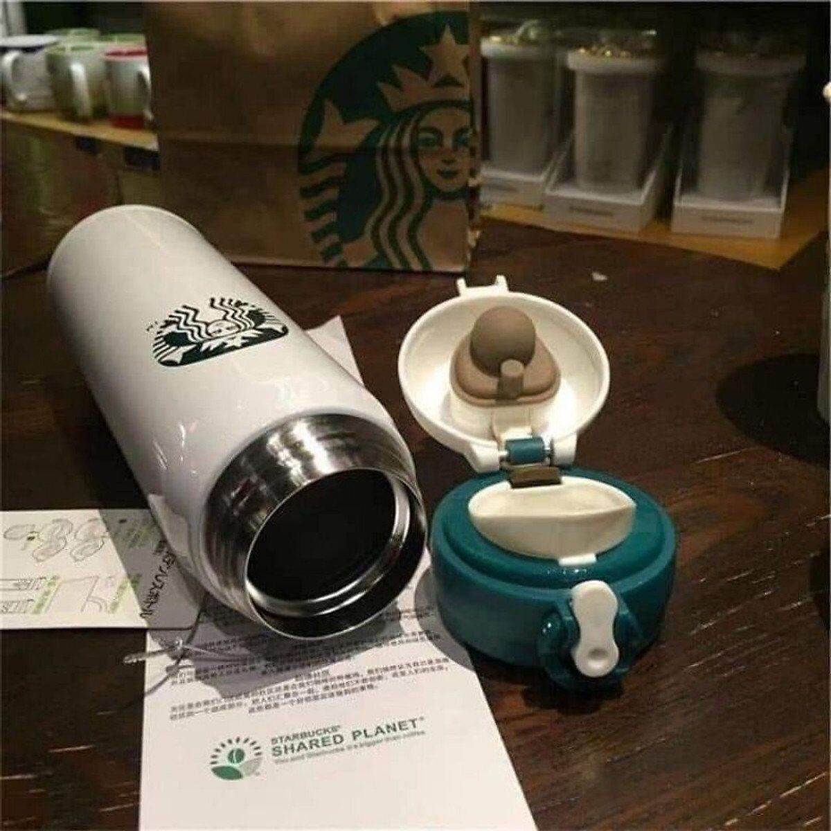 Combo ly sứ, bình giữ nhiệt Starbuck