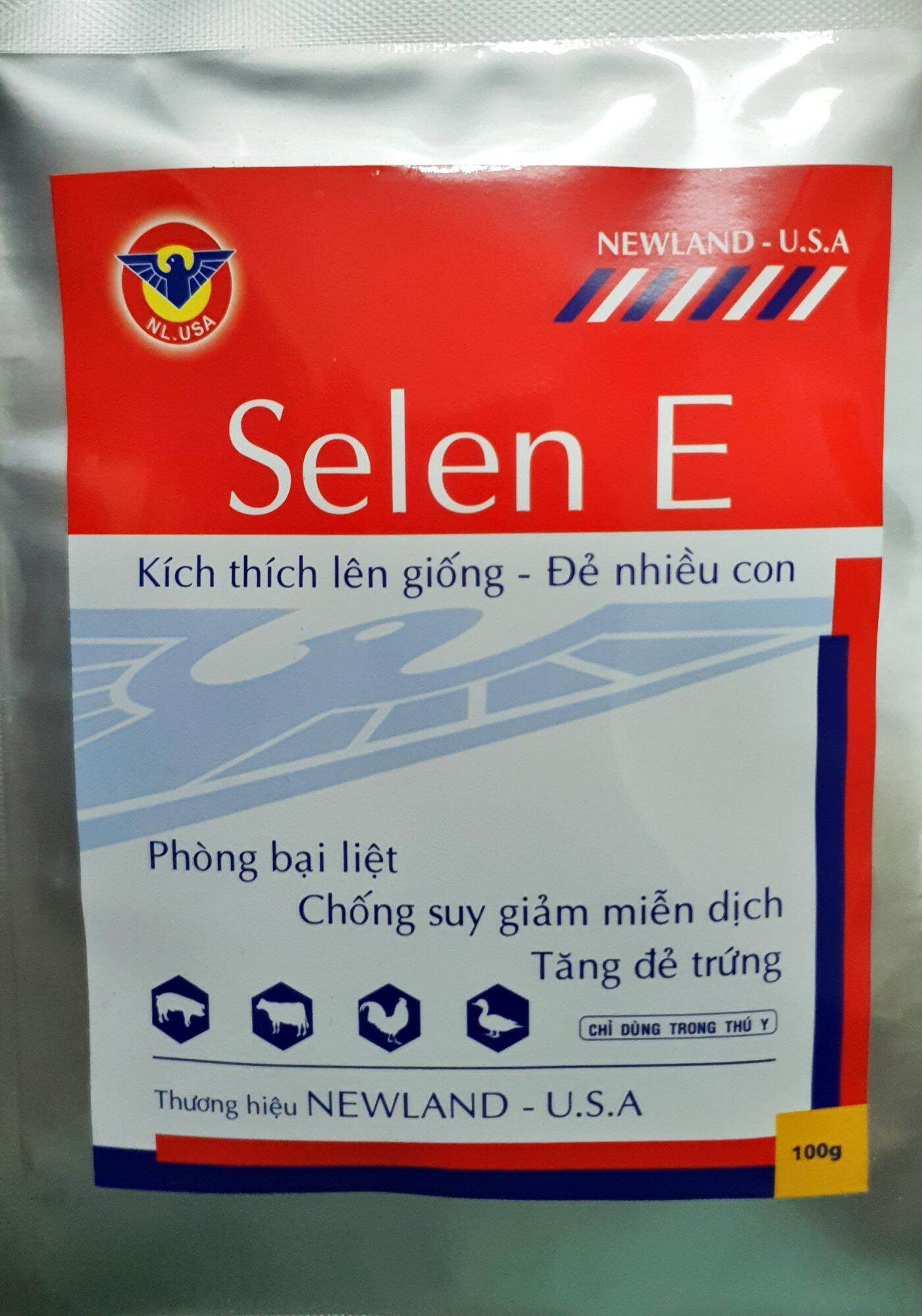 Selen E + Canxi Biotin (100gr) - Kích thích lên giống, tăng đẻ trứng, ngừa bại liệt, chống suy giảm miễn dịch cho gà, vịt