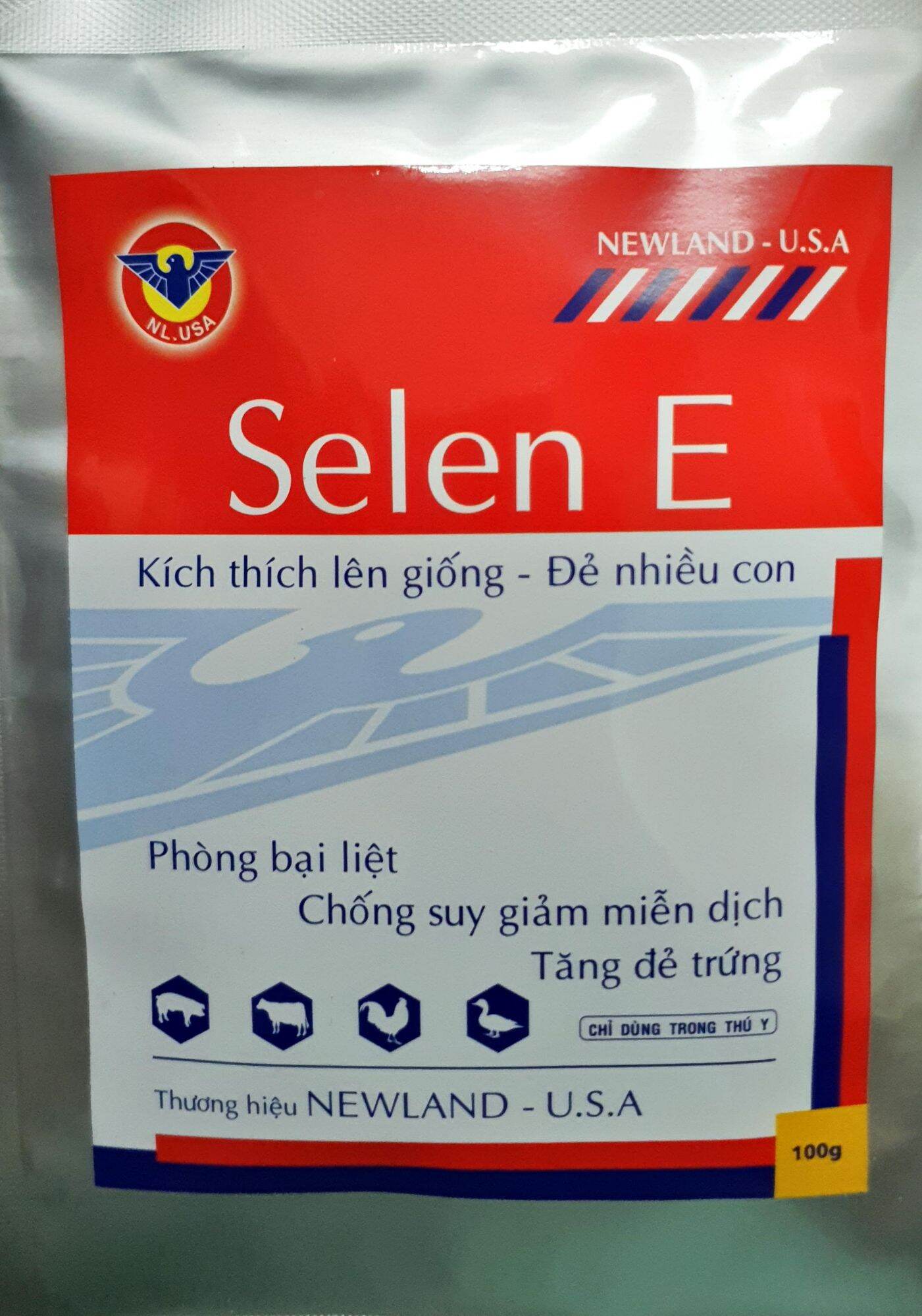 Selen E + Canxi Biotin (100gr) - Kích thích lên giống tăng đẻ trứng ngừa bại liệt chống suy giảm miễn dịch cho gà vịt