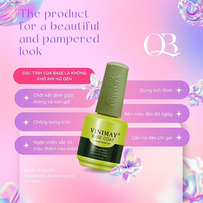 Sơn gel cứng móng liên kết top bóng Vinimay
