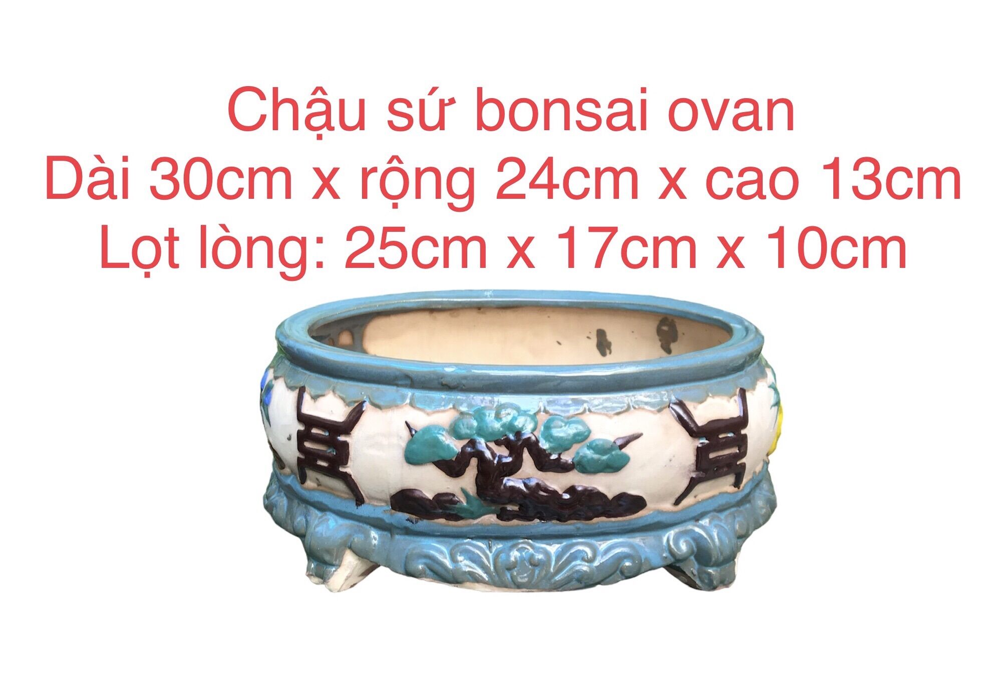 Chậu sứ bonsai kiểu ovan