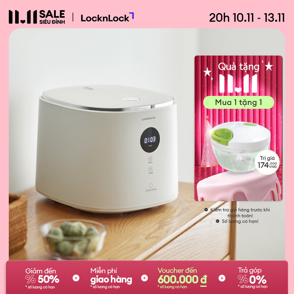 Nồi cơm điện Lock&Lock Bianco Nemo rice cooker 1.2L- Màu ngà EJR384IVY nấu đa năng 6 chế độ giữ ấm 2