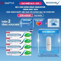 Bộ 4 Kem đánh răng SENSODYNE Fresh Mint 100g giúp giảm ê buốt hiệu quả với hương bạc hà thơm mát