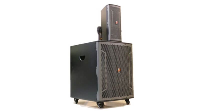 Loa karaoke di động chính hãng Prosing W15 COT (Loa 3 đường tiếng, Bass 40cm, 600W, Kèm 2 micro, Pin 4-8h)