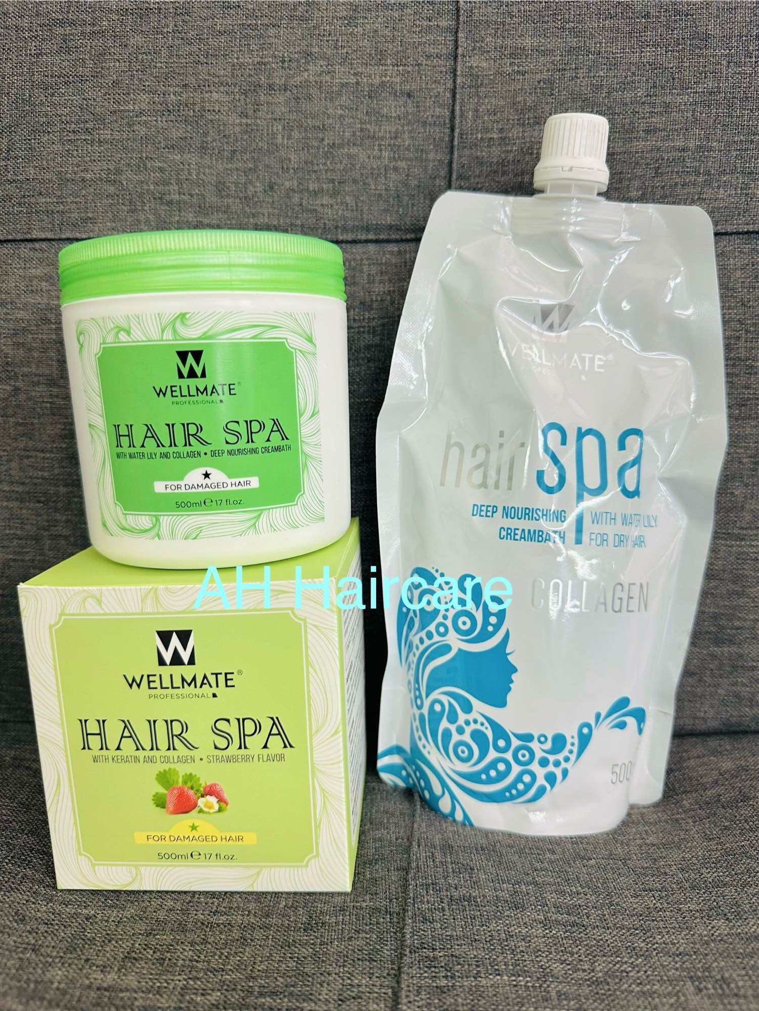 Hấp dầu ủ tóc COLLAGEN HAIR SPA WELLMATE 500ML phục hồi hư tổn, khô xơ rối cho tóc uốn duỗi nhuộm