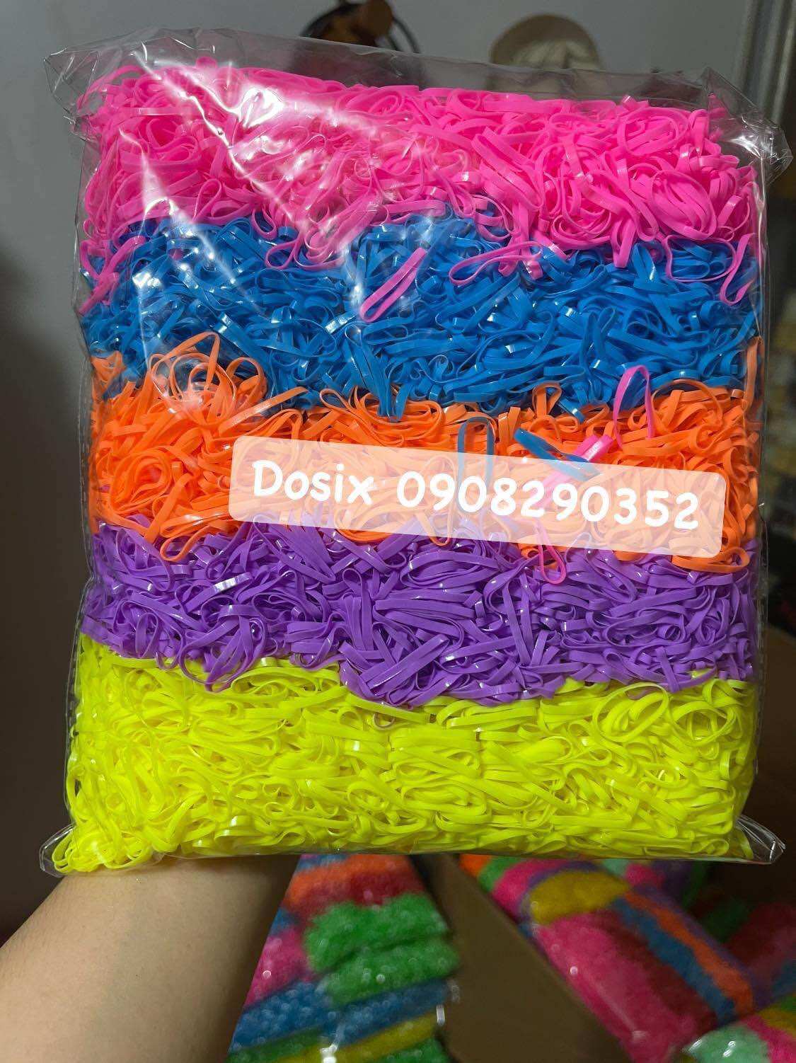 500g thun buộc tóc(  cở trung  ) nhiều màu sắc chắc bền, dành cho bé tóc ít