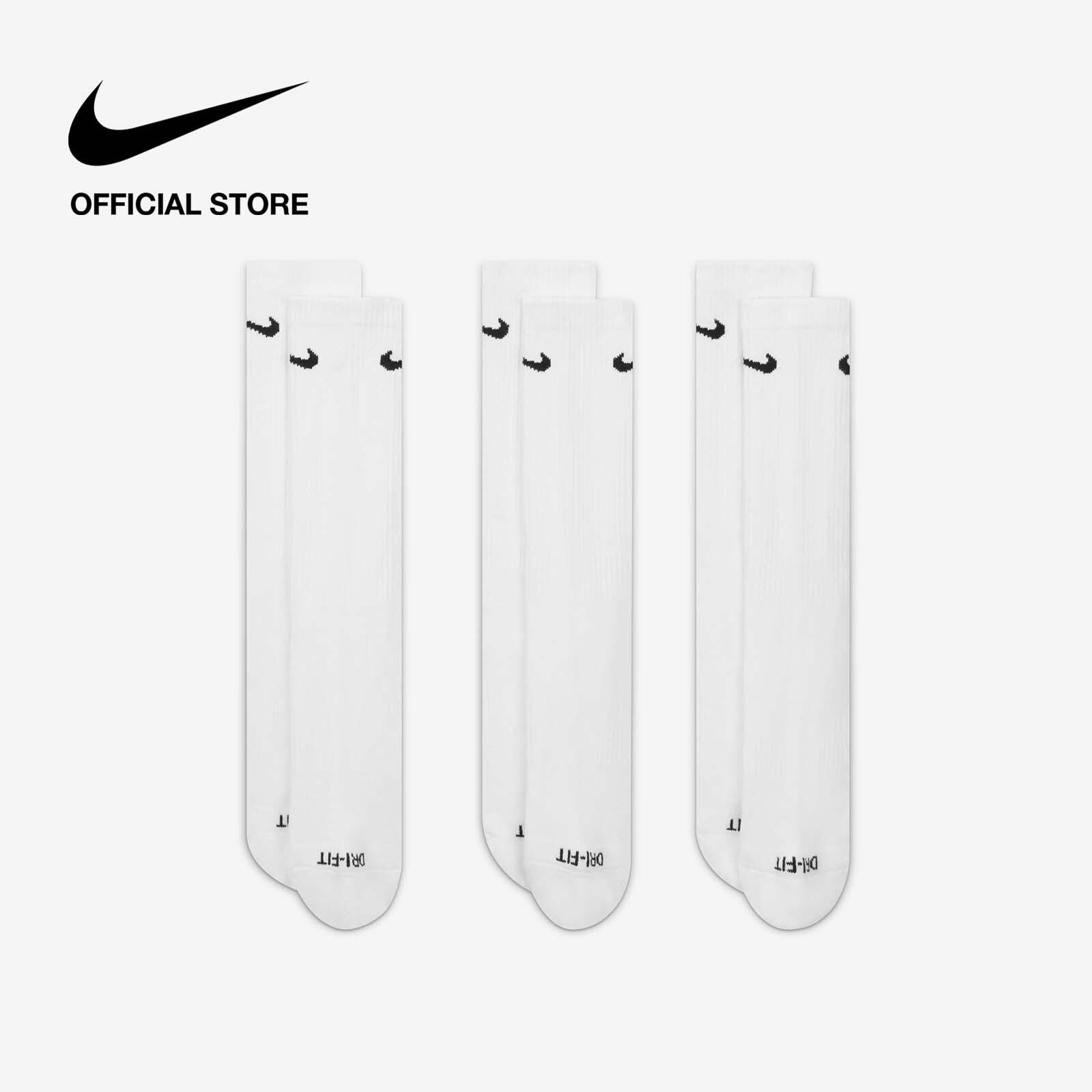 Tất Cổ Cao Nike Everyday Plus Cushioned Training Crew Socks (3 Pairs) - White