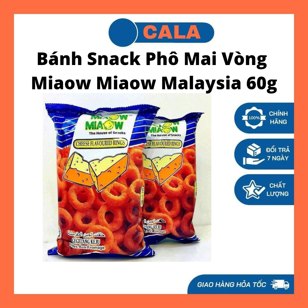 Bánh Snack Vòng Phô Mai Miaow Miaow Malaysia 60g