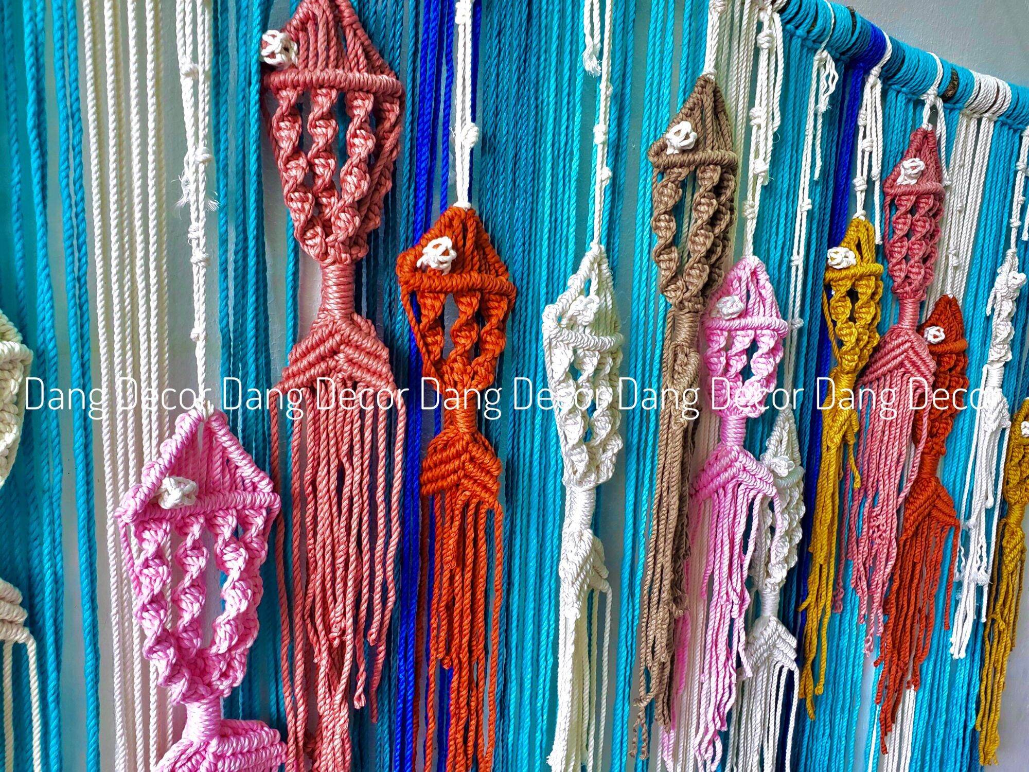 Mành cá macrame treo tường trang trí nội thất độc đáo