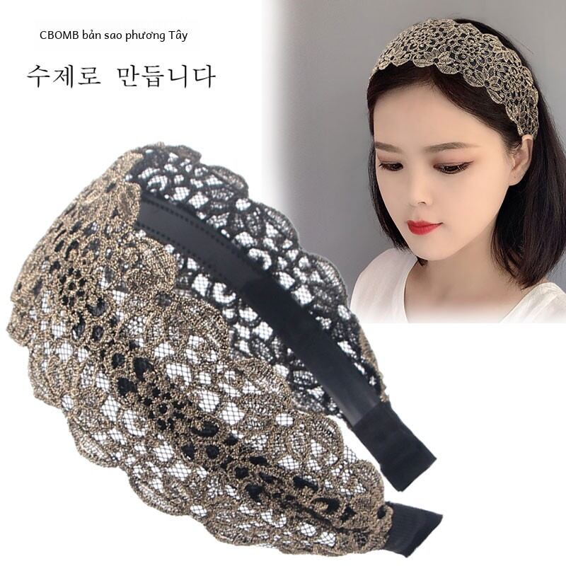 Rộng cạnh nút bướm băng đô quấn tóc ren dây đội đầu dành cho nữ phong cách hàn quốc tóc và băng đô quấn tóc để quản lý tóc