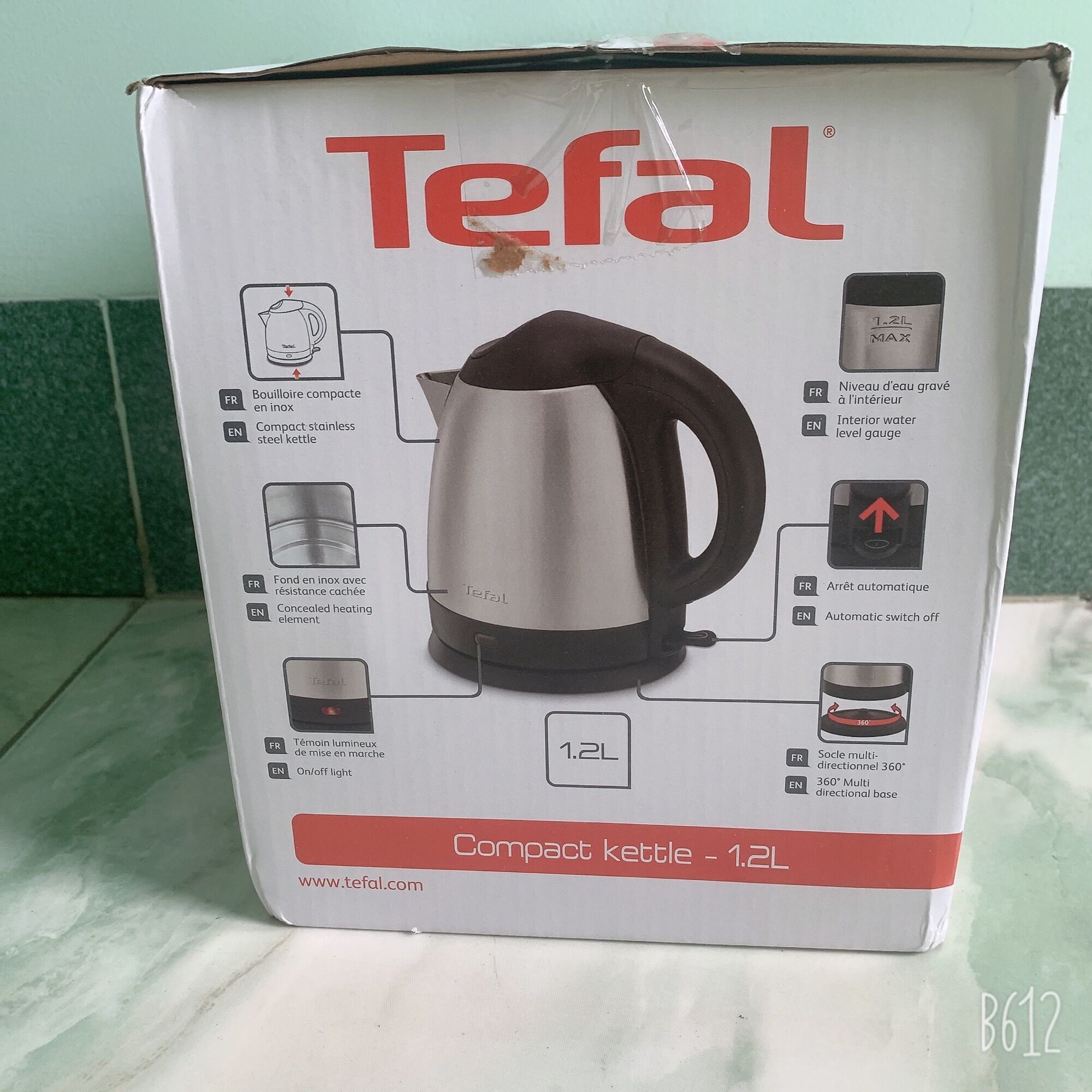 Bình đun siêu tốc Tefal - inox - 1800W, 1.2L
