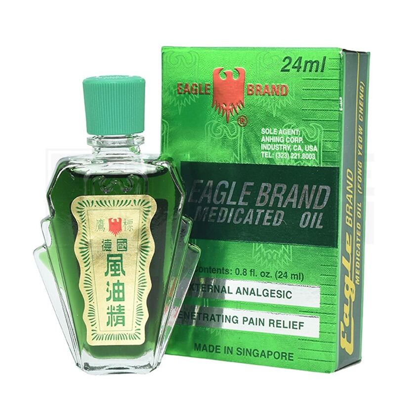 Dầu Gió Nước Xanh Con Ó 2 Nắp Eagle Brand 24Ml (Xt Mỹ) Chính Hãng